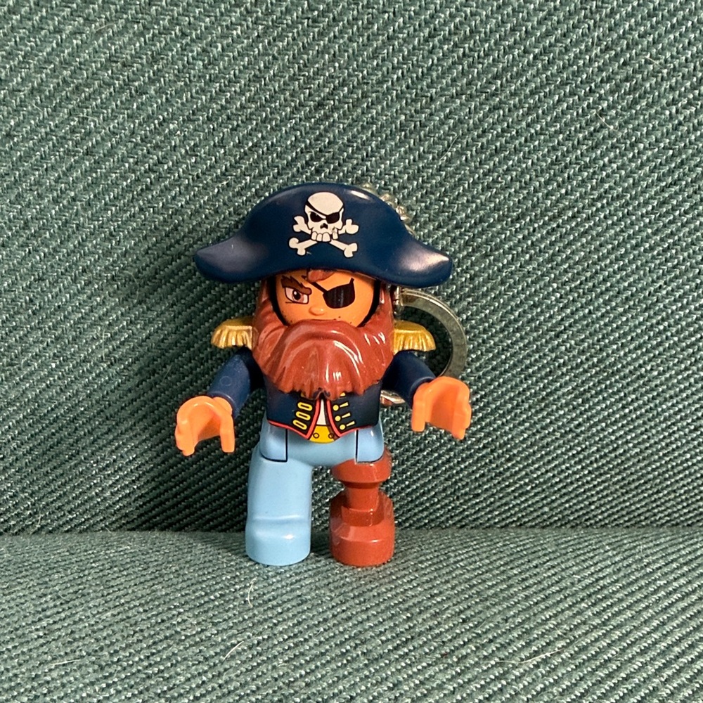 Lego Duplo Pirate Captain Keychain Bag Charm